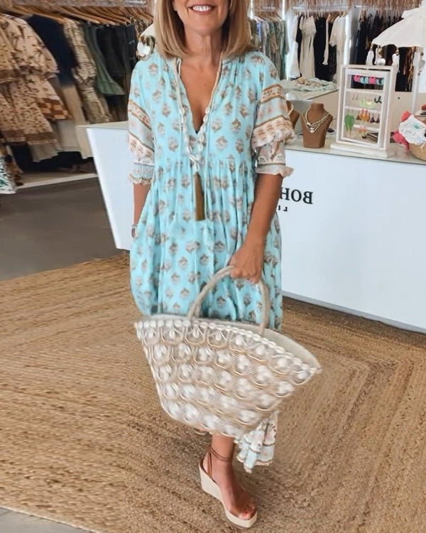 Chic Floral V-Neck Dress