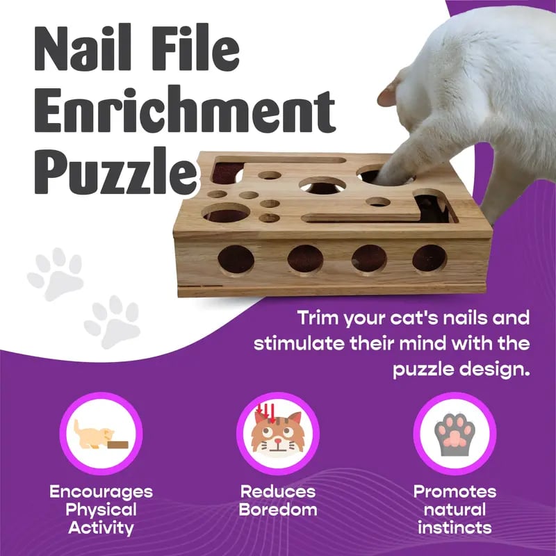 thumbnail image 2 of Nail Files Cat Scratch Puzzle Enrichment Box: Nail File Stress Free Alternative D 372293 2 of 9