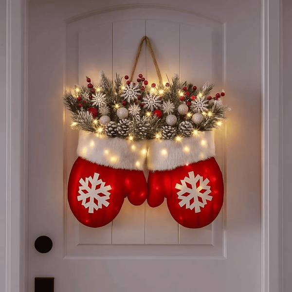 🔥LAST DAY 50% OFF🎄Sparkling Christmas Mitten Wreath