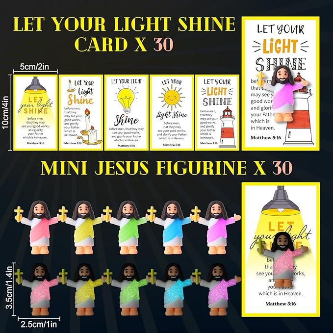 Christian Gifts Set: 30 Sets Mini Jesus Glowing Figurines – Kiazure